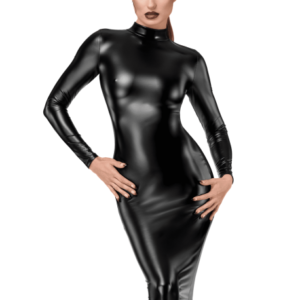 F371 Luxuria robe mi-longue cristal transparente