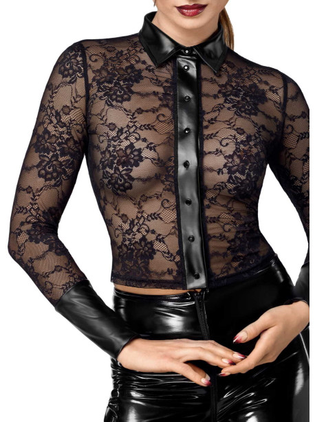 F377 Noirelle Chemise en dentelle boutonnée – Image 4