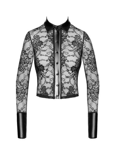 F377 Noirelle Chemise en dentelle boutonnée – Image 5