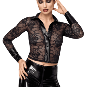 F377 Noirelle Chemise en dentelle boutonnée