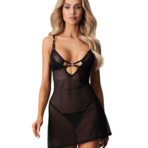 Alliane nuisette et string - Noirs