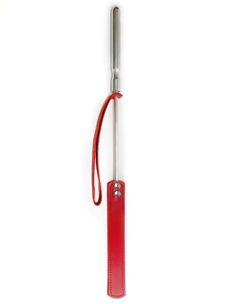 Cravache Métal Courte mèche Longue Rouge