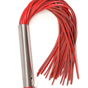 Martinet homme rouge manche métal lanières en cuir RIGIDE