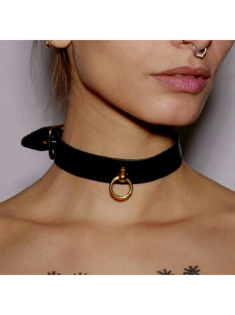 Collier fin anneau Gold